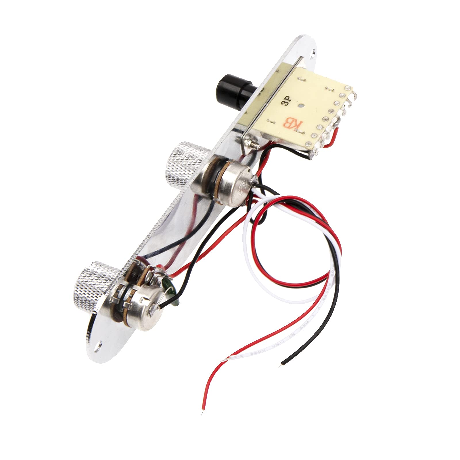 1Pcs Yootones Guitar Control Plate Loaded Chrome 3 Way Switch Plated Prewired Control Plate Compatible with Tele Telecaster Styl